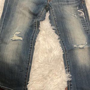NWT AMERICAN EAGLE AE ARTIST CROP JEANS SZ 6 SUPER CUTE! DISTRESSED
